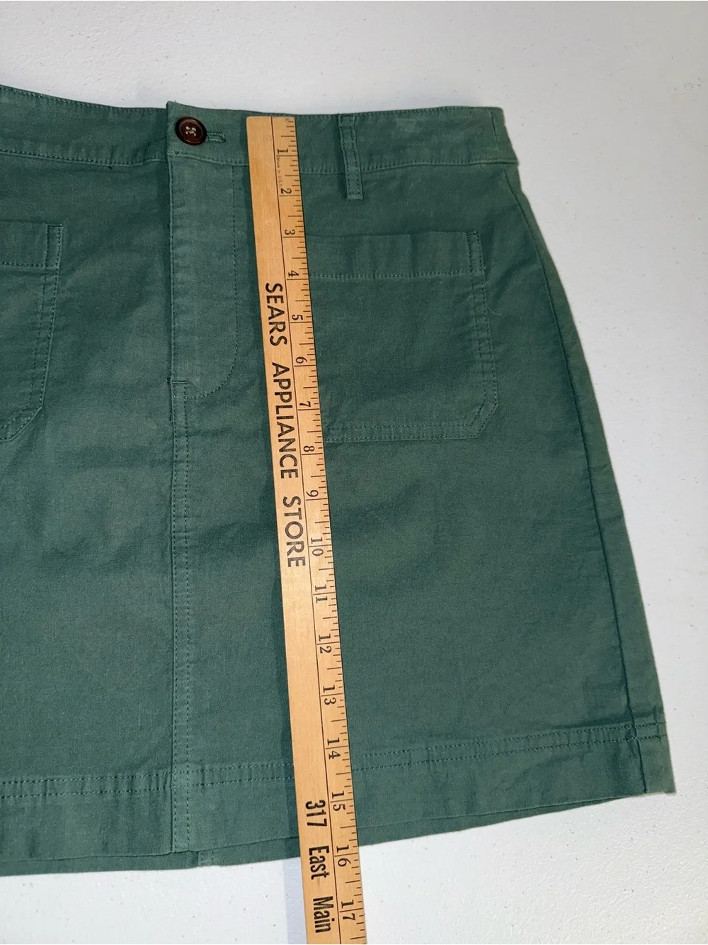 NWT J.Crew dark green utility mini skirt size 6